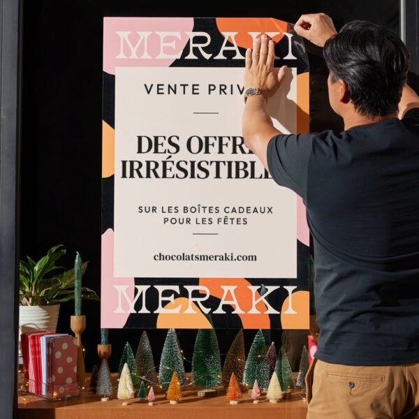 Vinyles adhésifs pour vitrine